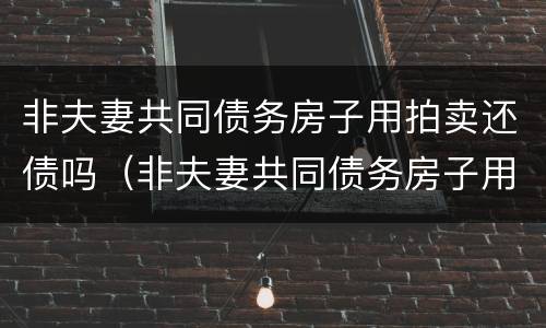 非夫妻共同债务房子用拍卖还债吗（非夫妻共同债务房子用拍卖还债吗合法吗）