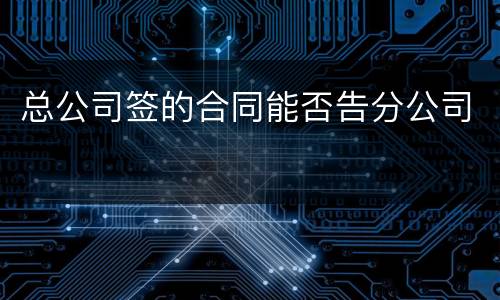 总公司签的合同能否告分公司