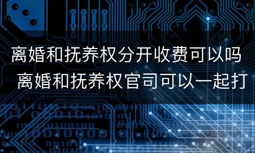 离婚和抚养权分开收费可以吗 离婚和抚养权官司可以一起打吗