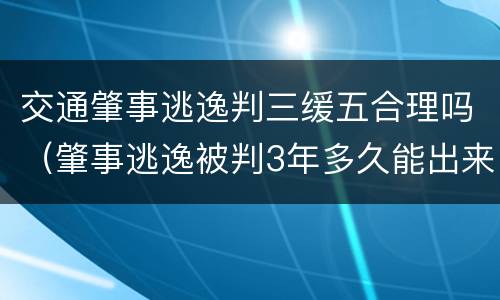 交通肇事逃逸判三缓五合理吗（肇事逃逸被判3年多久能出来）