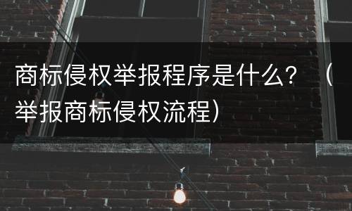 商标侵权举报程序是什么？（举报商标侵权流程）