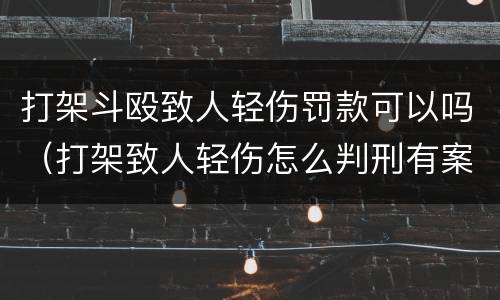 打架斗殴致人轻伤罚款可以吗（打架致人轻伤怎么判刑有案底吗）