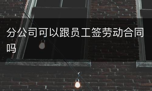 分公司可以跟员工签劳动合同吗