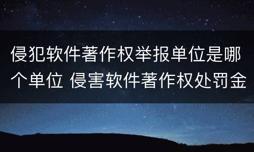 侵犯软件著作权举报单位是哪个单位 侵害软件著作权处罚金多少