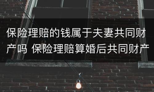 保险理赔的钱属于夫妻共同财产吗 保险理赔算婚后共同财产么