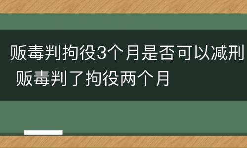 贩毒判拘役3个月是否可以减刑 贩毒判了拘役两个月