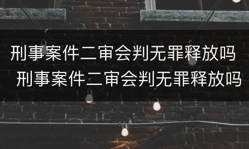 刑事案件二审会判无罪释放吗 刑事案件二审会判无罪释放吗知乎