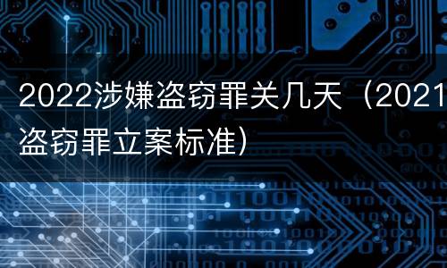 2022涉嫌盗窃罪关几天（2021盗窃罪立案标准）