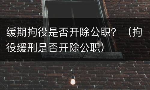 缓期拘役是否开除公职？（拘役缓刑是否开除公职）