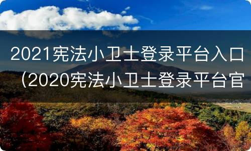 2021宪法小卫士登录平台入口（2020宪法小卫士登录平台官方）