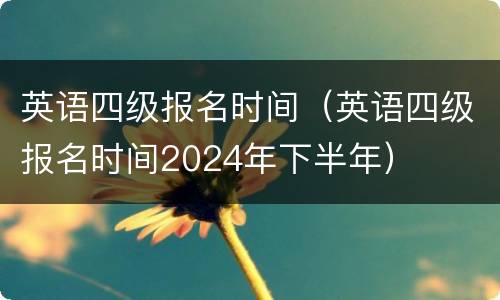 英语四级报名时间（英语四级报名时间2024年下半年）