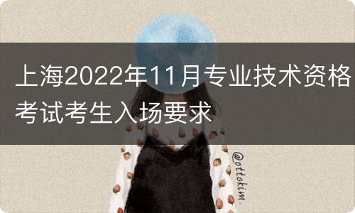 上海2022年11月专业技术资格考试考生入场要求