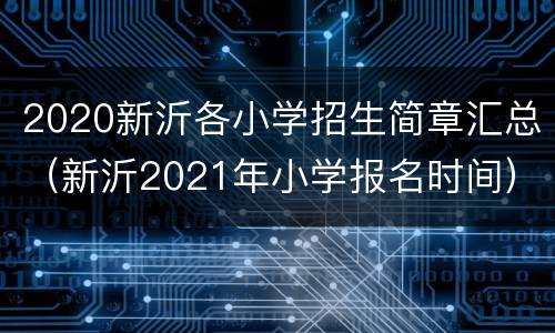 2020新沂各小学招生简章汇总（新沂2021年小学报名时间）