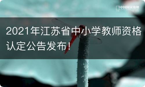 2021年江苏省中小学教师资格认定公告发布！