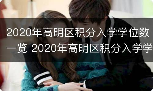 2020年高明区积分入学学位数一览 2020年高明区积分入学学位数一览查询