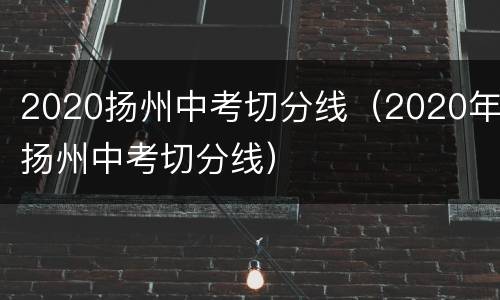 2020扬州中考切分线（2020年扬州中考切分线）