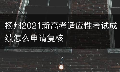 扬州2021新高考适应性考试成绩怎么申请复核