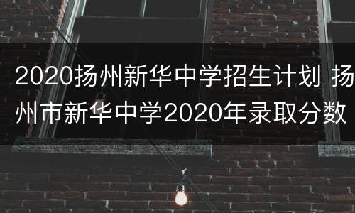 2020扬州新华中学招生计划 扬州市新华中学2020年录取分数线