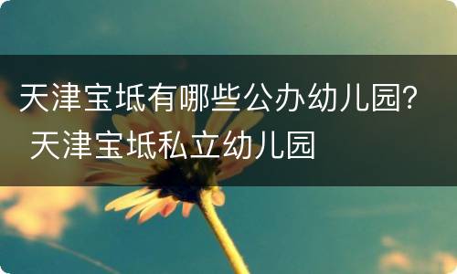 天津宝坻有哪些公办幼儿园？ 天津宝坻私立幼儿园