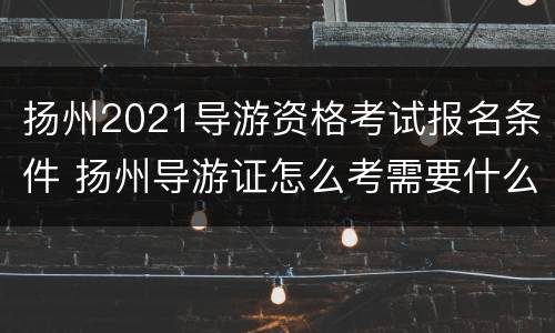 扬州2021导游资格考试报名条件 扬州导游证怎么考需要什么条件