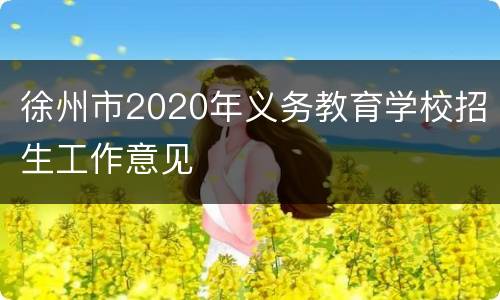 徐州市2020年义务教育学校招生工作意见