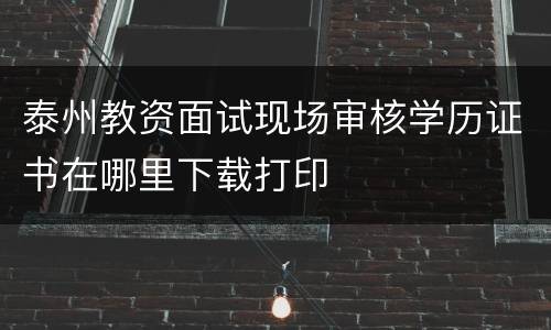 泰州教资面试现场审核学历证书在哪里下载打印