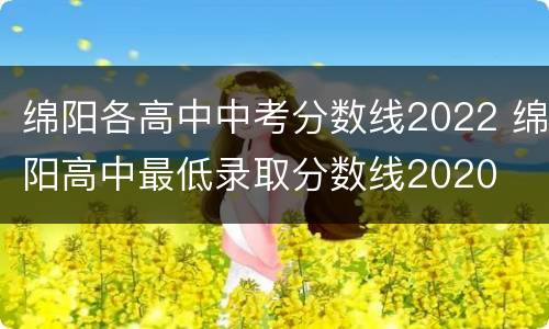 绵阳各高中中考分数线2022 绵阳高中最低录取分数线2020