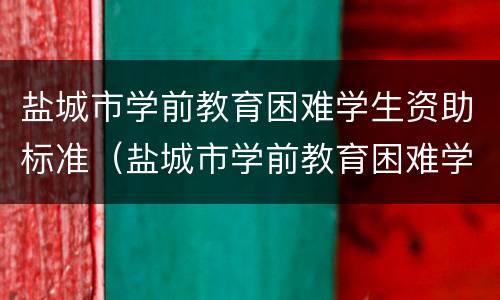 盐城市学前教育困难学生资助标准（盐城市学前教育困难学生资助标准表）