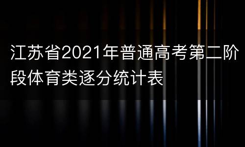 江苏省2021年普通高考第二阶段体育类逐分统计表