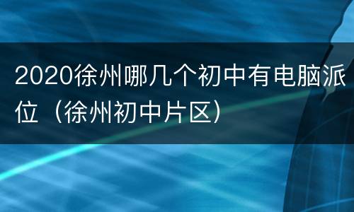 2020徐州哪几个初中有电脑派位（徐州初中片区）