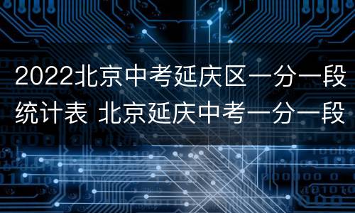 2022北京中考延庆区一分一段统计表 北京延庆中考一分一段表2021