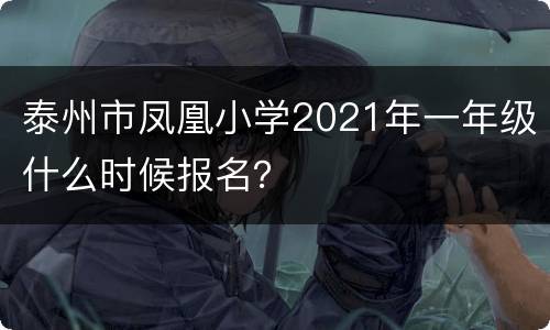 泰州市凤凰小学2021年一年级什么时候报名？