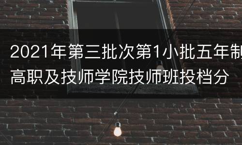 2021年第三批次第1小批五年制高职及技师学院技师班投档分数线