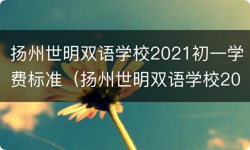 扬州世明双语学校2021初一学费标准（扬州世明双语学校2021初一学费标准表）