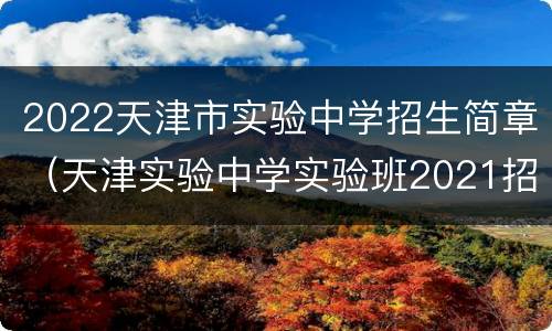 2022天津市实验中学招生简章（天津实验中学实验班2021招生）