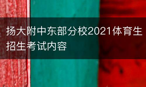 扬大附中东部分校2021体育生招生考试内容