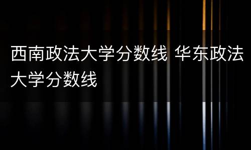 西南政法大学分数线 华东政法大学分数线