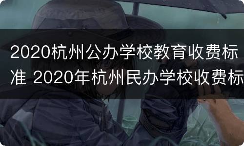 2020杭州公办学校教育收费标准 2020年杭州民办学校收费标准