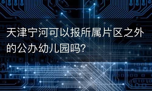 天津宁河可以报所属片区之外的公办幼儿园吗？