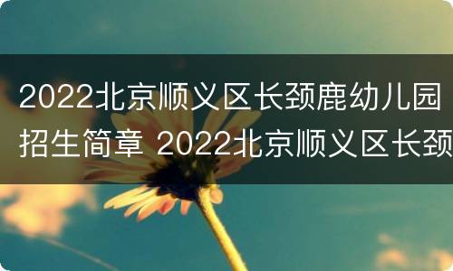 2022北京顺义区长颈鹿幼儿园招生简章 2022北京顺义区长颈鹿幼儿园招生简章电话