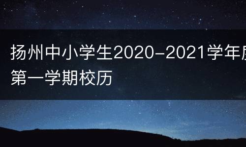 扬州中小学生2020-2021学年度第一学期校历