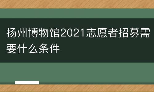 扬州博物馆2021志愿者招募需要什么条件