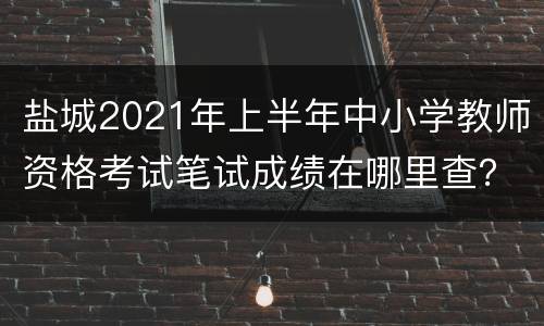 盐城2021年上半年中小学教师资格考试笔试成绩在哪里查？