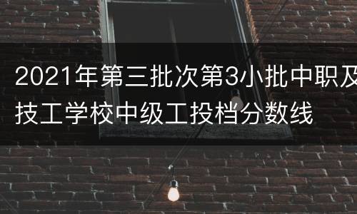 2021年第三批次第3小批中职及技工学校中级工投档分数线