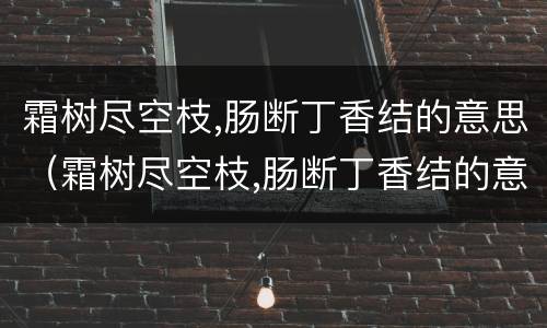 霜树尽空枝,肠断丁香结的意思（霜树尽空枝,肠断丁香结的意思诗意）