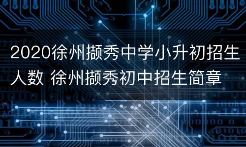 2020徐州撷秀中学小升初招生人数 徐州撷秀初中招生简章