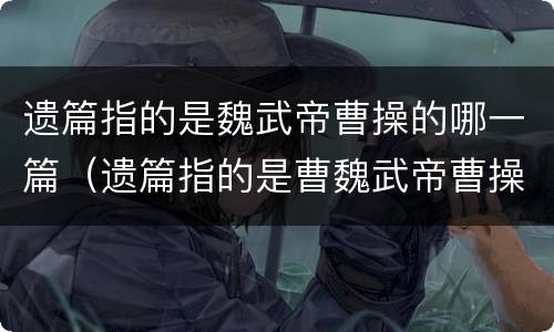 遗篇指的是魏武帝曹操的哪一篇（遗篇指的是曹魏武帝曹操的）