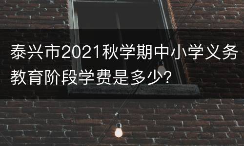 泰兴市2021秋学期中小学义务教育阶段学费是多少？