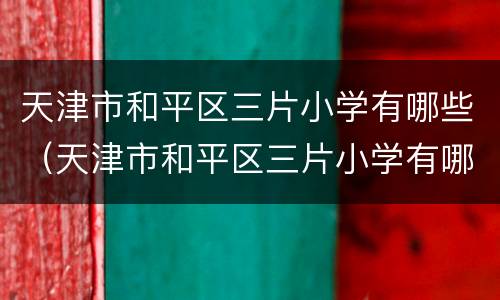 天津市和平区三片小学有哪些（天津市和平区三片小学有哪些小区）