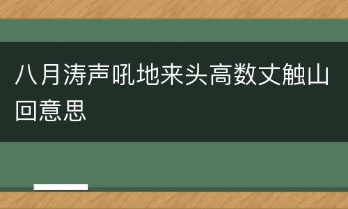 八月涛声吼地来头高数丈触山回意思